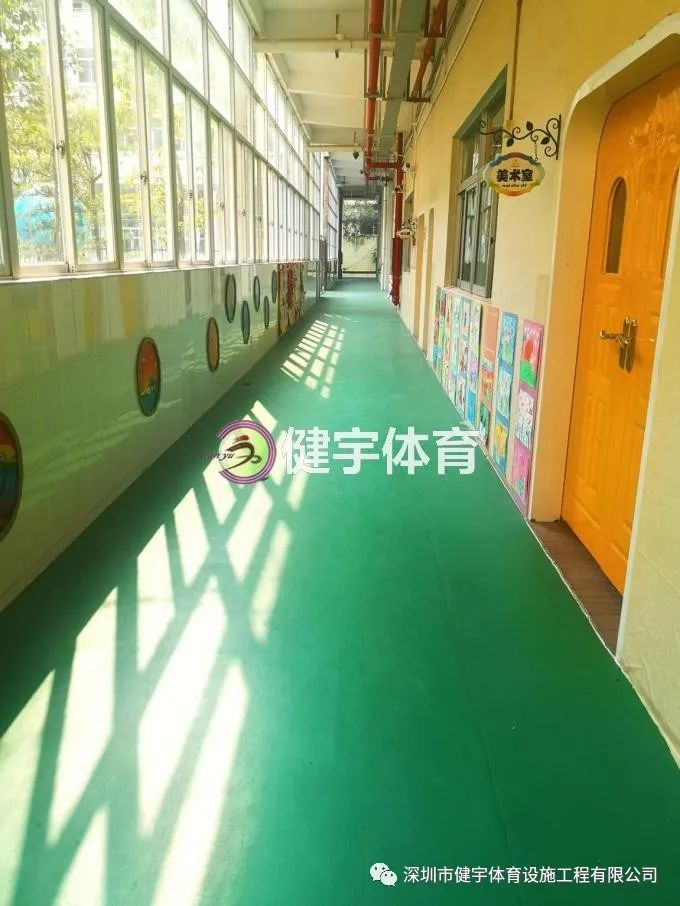 PVC樓梯走道施工_案例工程_深圳市寶安區(qū)東山幼兒園